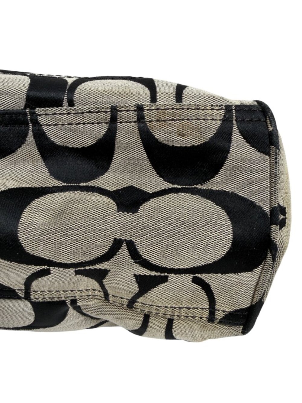COACH Daisy Signature C Black Jacquard Shoulder Handbag F14878 Pink Lining - Picture 6 of 15
